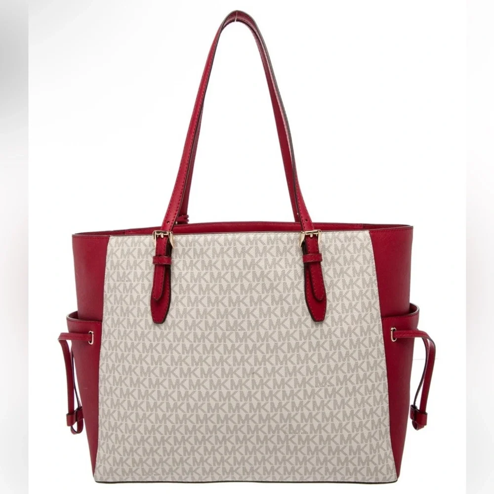 Michael Kors Gilly Large Color-Block Logo and Leather Tote Bag - Picture 4 of 7